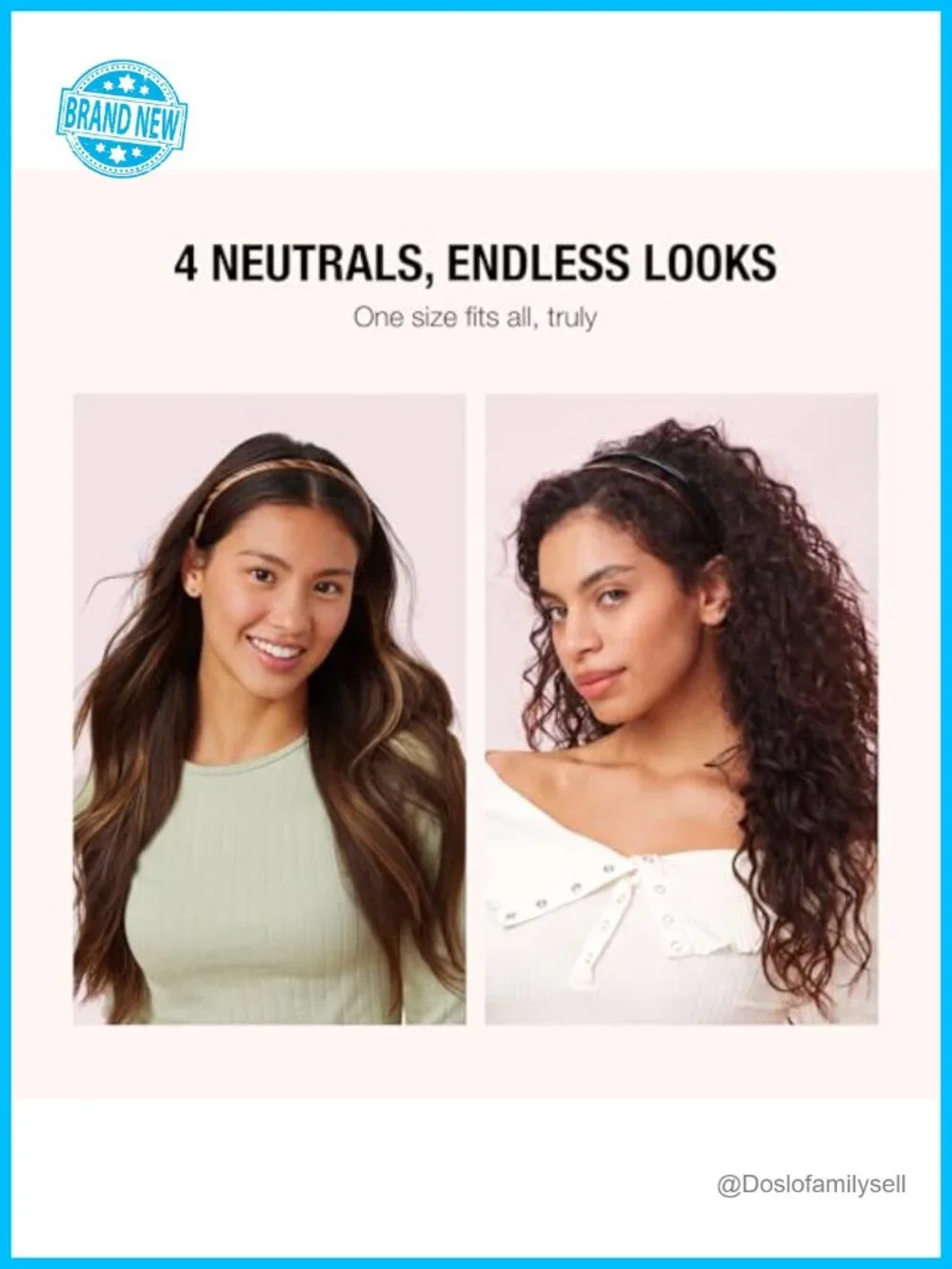 Ultra-Flexible Skinny Headbands No-Damage Hold 4-Pack